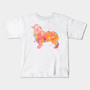 Australian Shepherd Dog Watercolor Painting 3 Kids T-Shirt